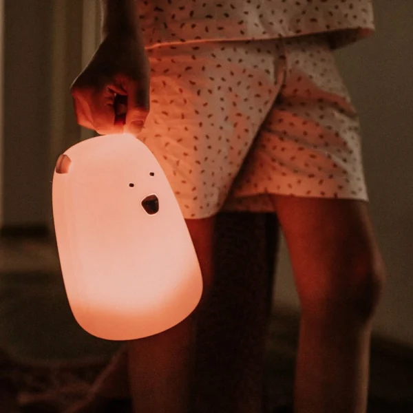 Grote Beer Siliconen Lamp met afstandsbediening - Roze