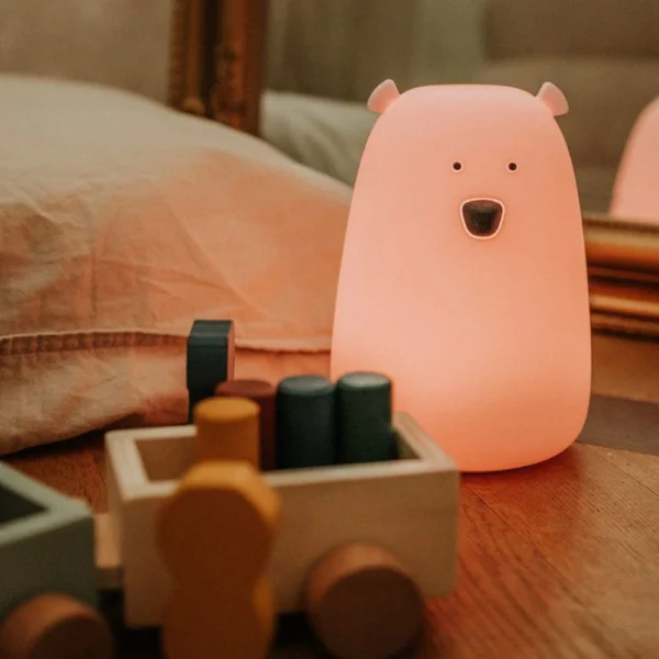 Grote Beer Siliconen Lamp met afstandsbediening - Roze - Afbeelding 3