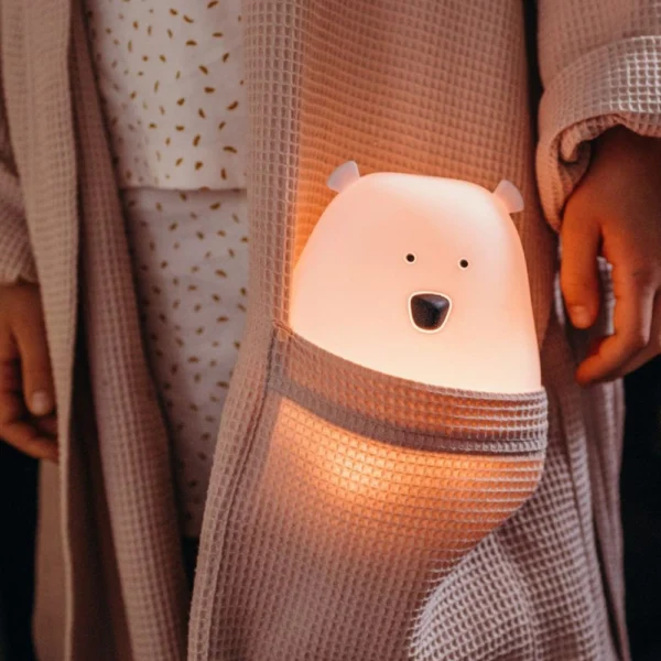 Grote Beer Siliconen Lamp met afstandsbediening - Roze - Afbeelding 4