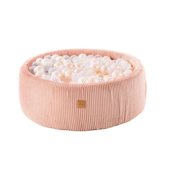 Handgemaakte ballenbak 90x30cm – Esthetisch Roze met 200 witte ballen