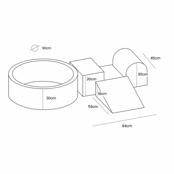 Handgemaakte speelset met ballenbak – Ecru & Witte Parel - Afbeelding 2
