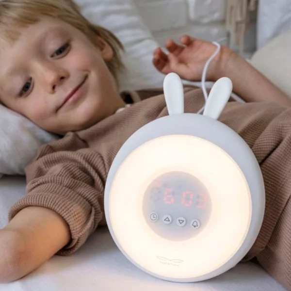 Konijn Lamp met Wekker - Wit